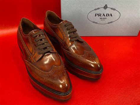 prada wingtip brogues|Brushed Leather Derby Brogue Shoes .